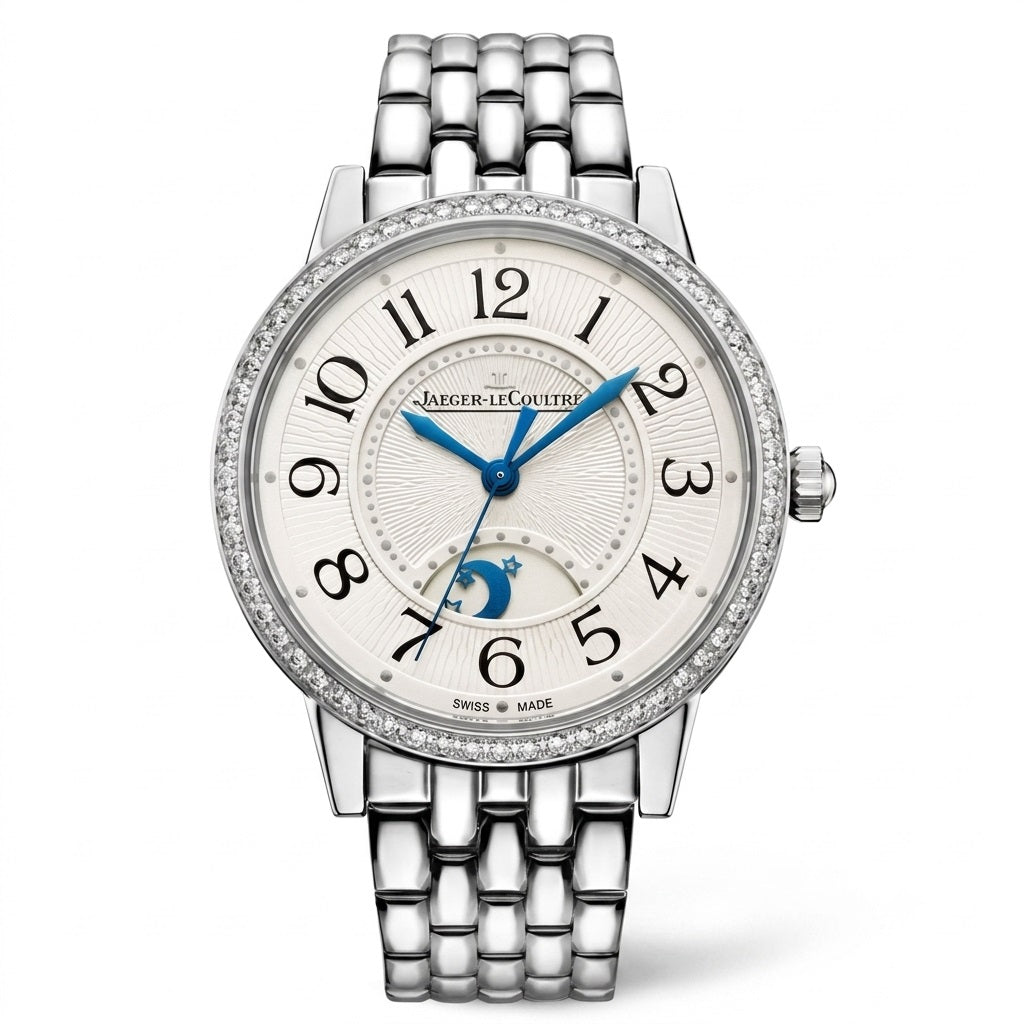 JAEGER-LECOULTRE Rendez-Vous Classic Day & Night Q3448130 Silver watch with diamond-studded face