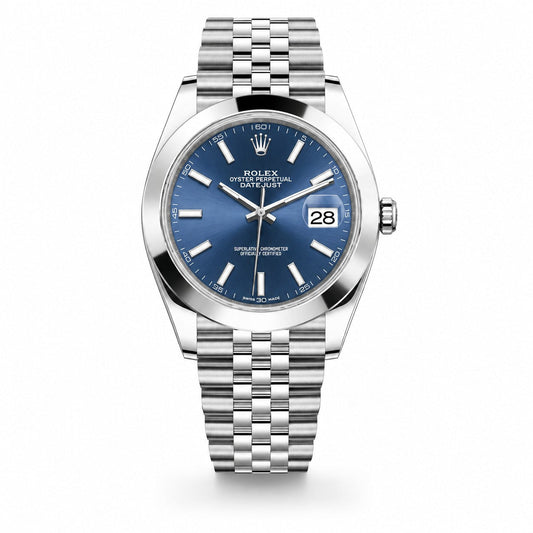ROLEX Oyster Perpetual Datejust 41, Stainless Steel, Blue Index Dial