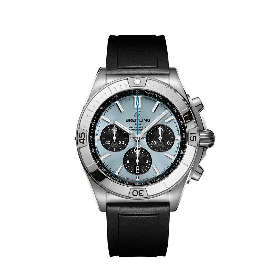 BREITLING Chronomat B01 42mm Stainless steel case, Bluer dial, Rubber strap