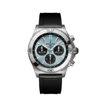 BREITLING Chronomat B01 42mm Stainless steel case, Bluer dial, Rubber strap