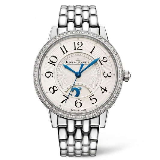 JAEGER-LECOULTRE Rendez-Vous Classic Day & Night  Q3448130 Silver watch with diamond-studded face
