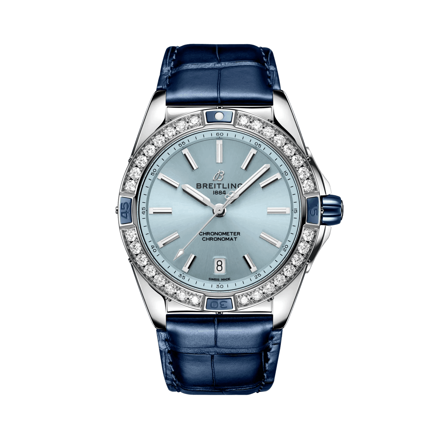 BREITLING Super Chronomat Automatic 38mm Blue dial, Leather strap - Classic Kaf