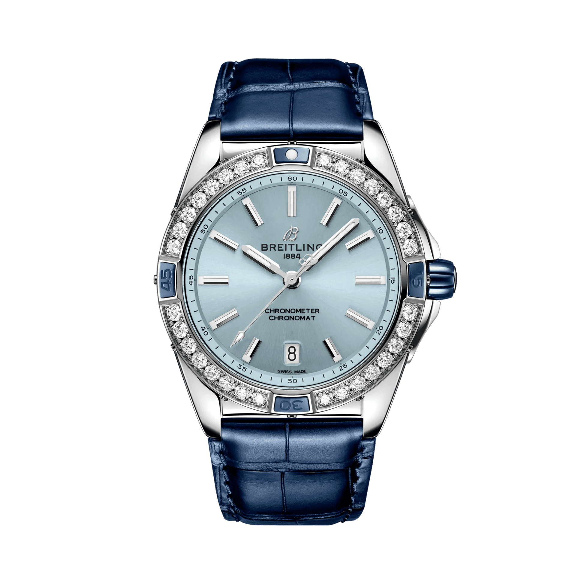 BREITLING Super Chronomat Automatic 38mm Blue dial, Leather strap - Classic Kaf