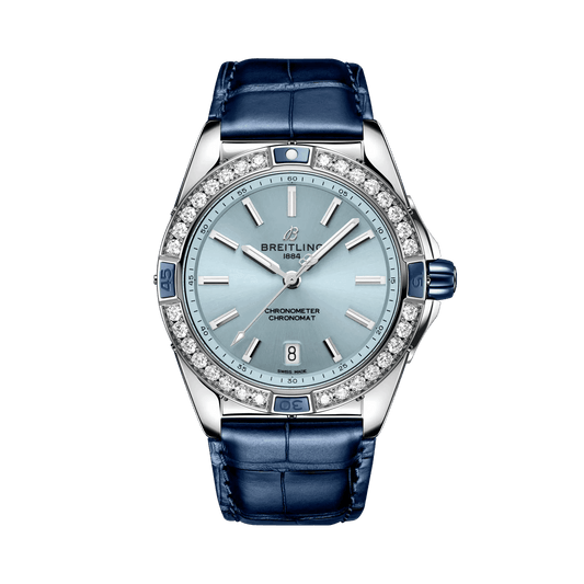BREITLING Super Chronomat Automatic 38mm Blue dial, Leather strap - Classic Kaf