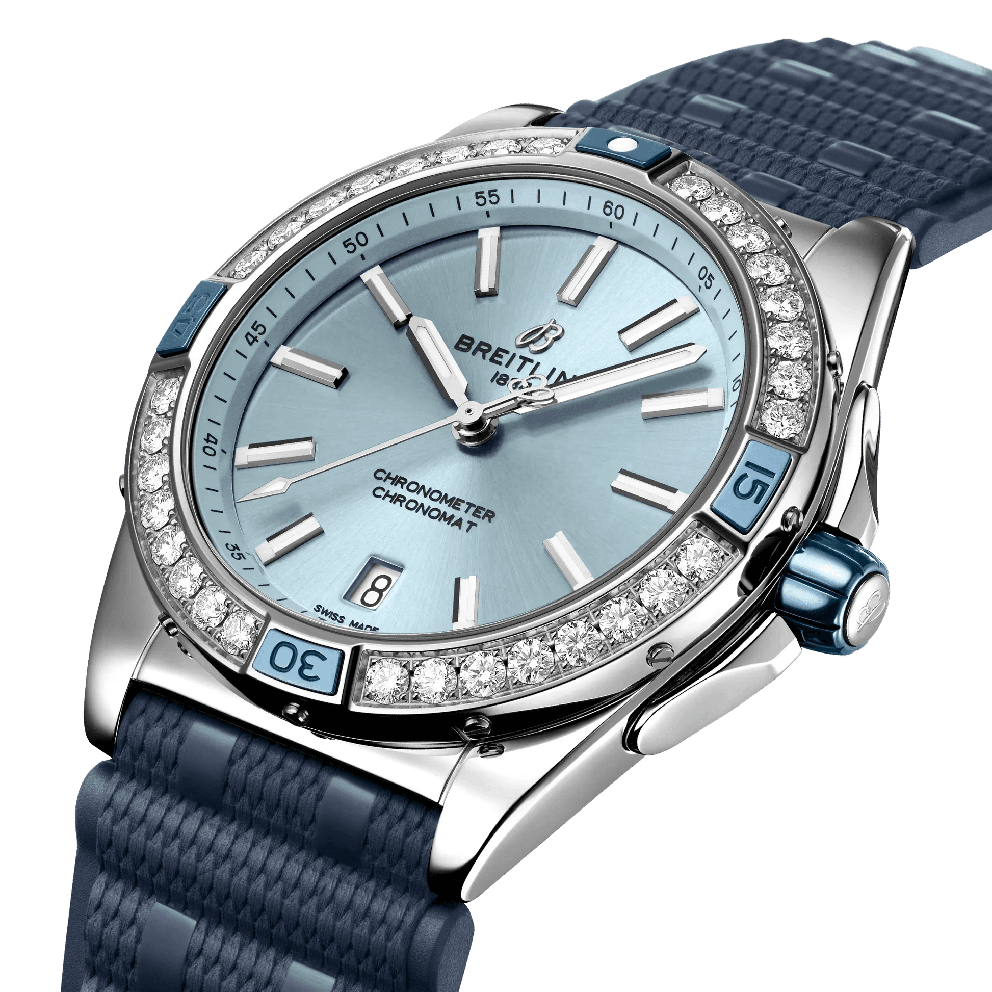 BREITLING Super Chronomat Automatic 38mm Blue dial, Rubber strap - Classic Kaf