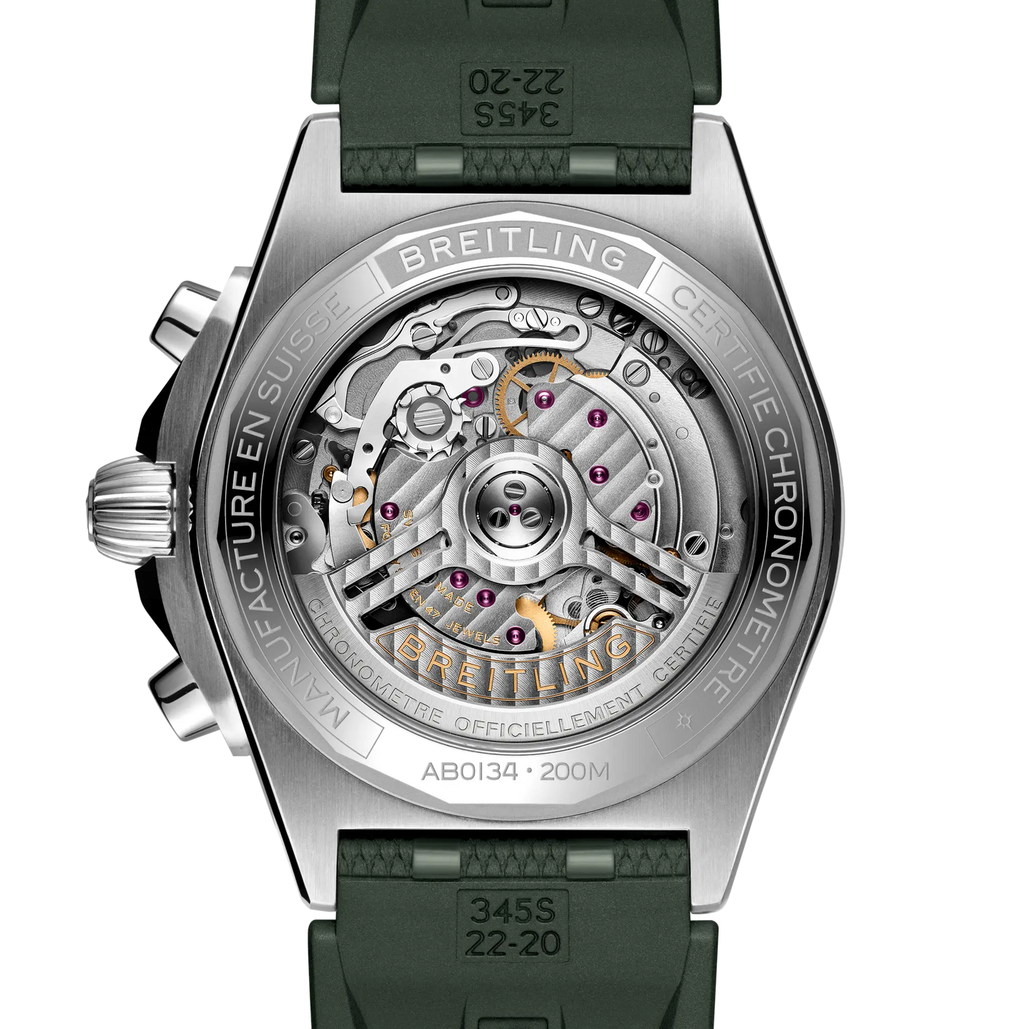 BREITLING Chronomat B01 42mm Stainless Steel case, Green dial, Rubber strap