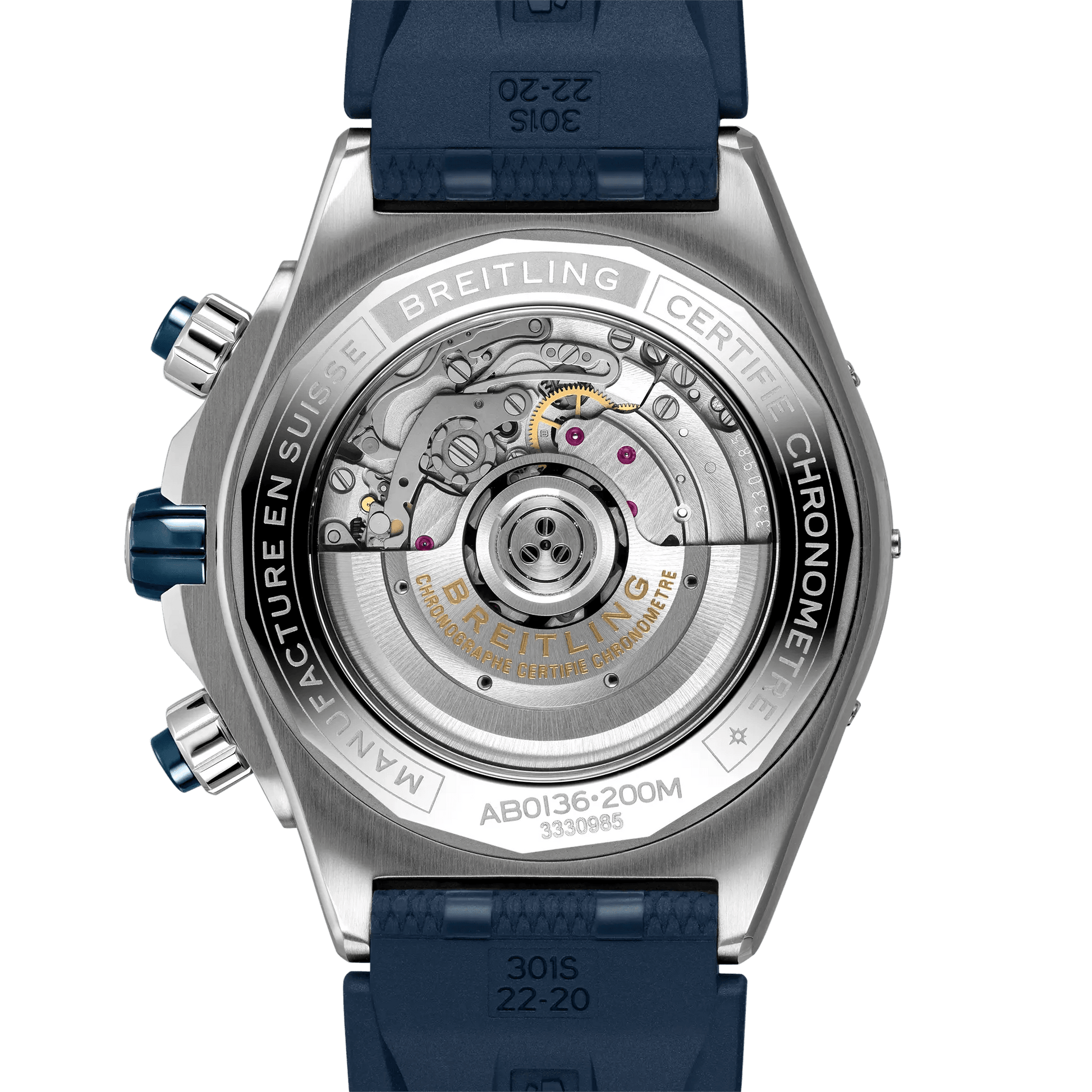 BREITLING Super Chronomat B01 44mm, Stainless Steel case, Blue dial, Rubber strap - Classic Kaf
