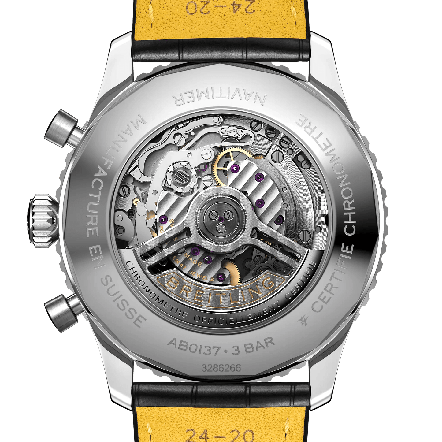 BREITLING Navitimer B01 Chronograph 46mm Stainless Steel case, Leather strap, Black dial - Classic Kaf