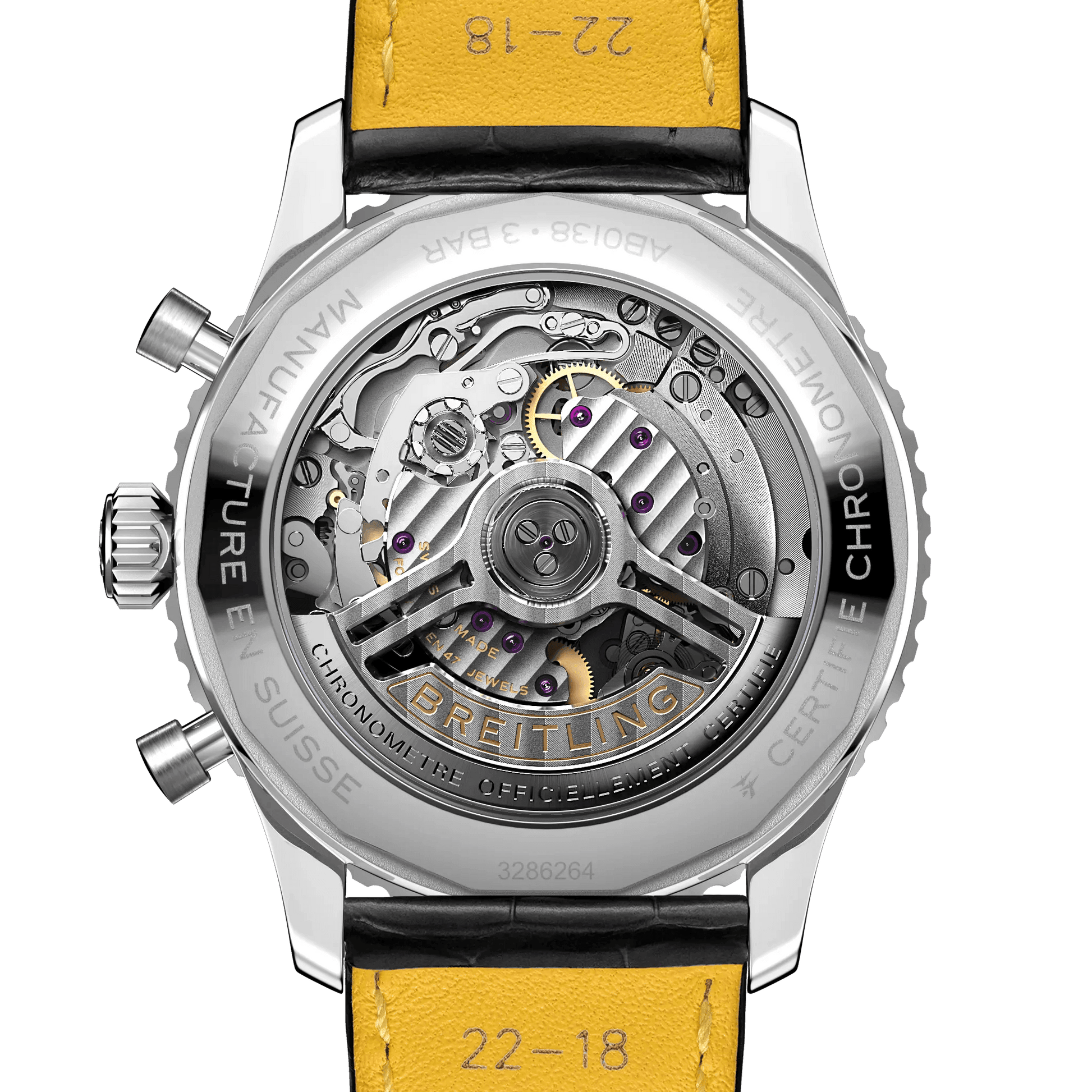 BREITLING Navitimer B01 Chronograph 43mm Stainless Steel case, Leather strap, Silver dial - Classic Kaf
