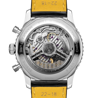 BREITLING Navitimer B01 Chronograph 43mm Stainless Steel case, Leather strap, Silver dial - Classic Kaf