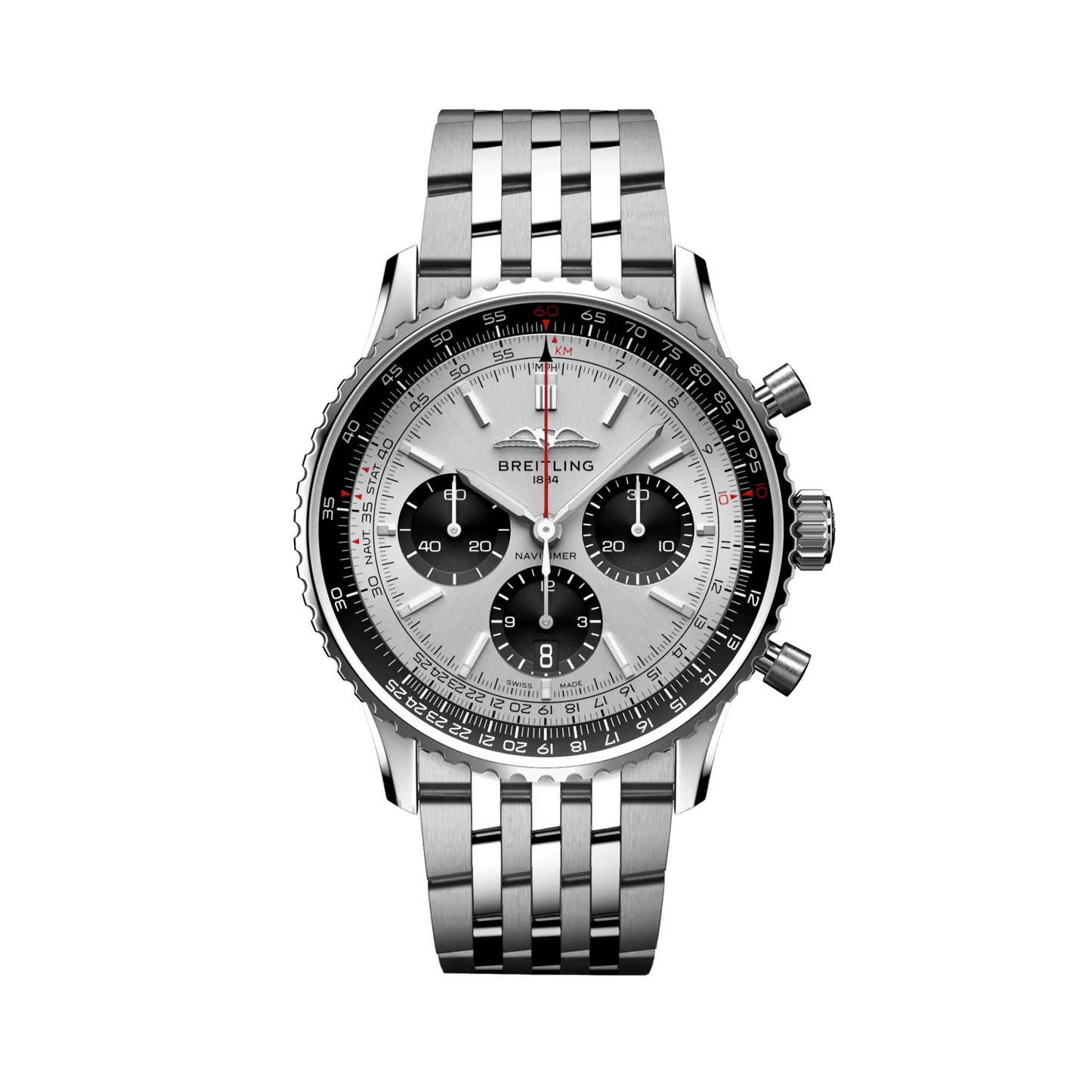 BREITLING Navitimer B01 Chronograph 43mm Stainless Steel, Silver dial - Classic Kaf