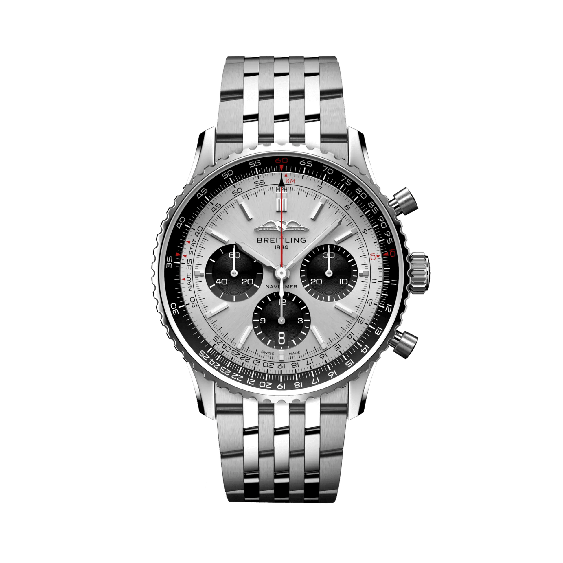 BREITLING Navitimer B01 Chronograph 43mm Stainless Steel, Silver dial - Classic Kaf