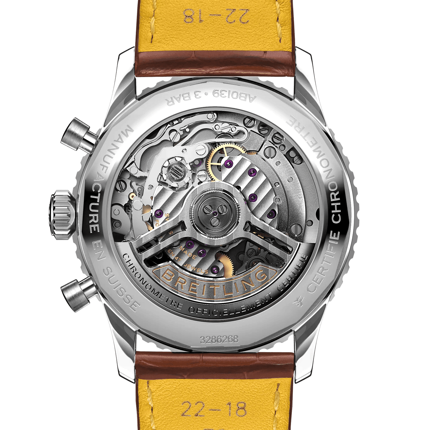 BREITLING Navitimer B01 Chronograph 41mm, Stainless Steel case, Leather strap, Silver dial - Classic Kaf
