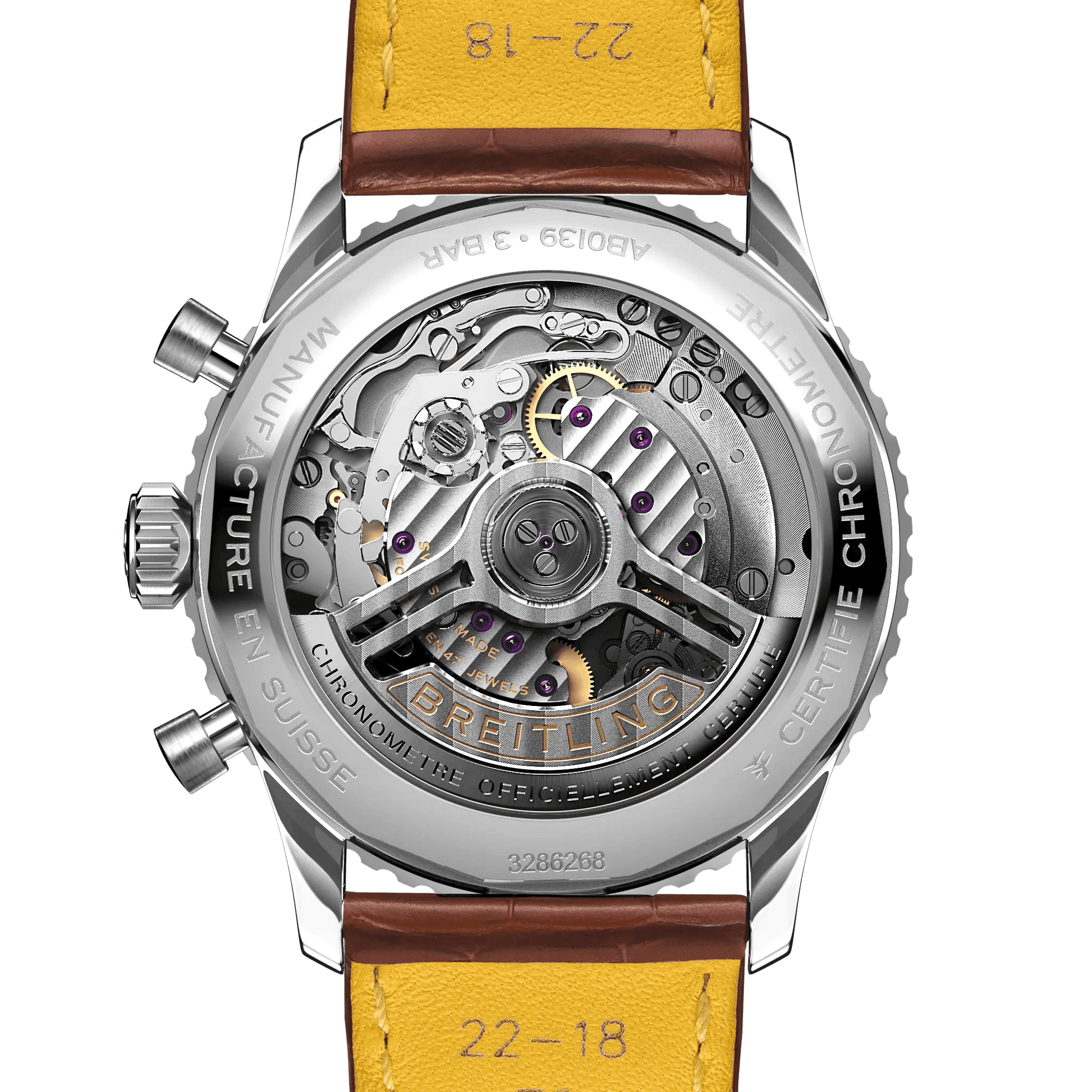 BREITLING Navitimer B01 Chronograph 41mm, Stainless Steel case, Leather strap, Silver dial - Classic Kaf