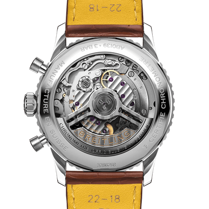 BREITLING Navitimer B01 Chronograph 41mm, Stainless Steel case, Leather strap, Silver dial - Classic Kaf