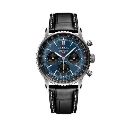 BREITLING Navitimer B01 Chronograph 41mm, Stainless Steel case, Leather strap, Blue dial - Classic Kaf