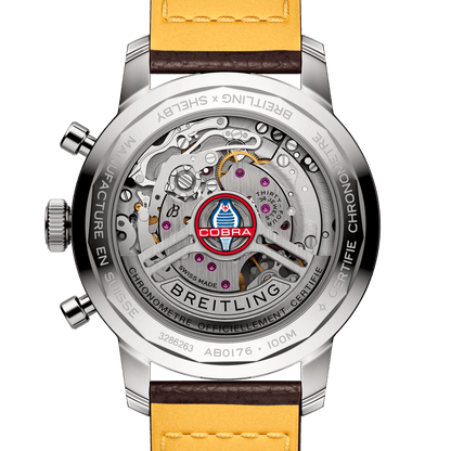 BREITLING Top Time B01 Shelby Cobra, 41mm Stainless Steel case, Blue dial, Leather strap - Classic Kaf