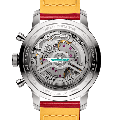 BREITLING Top Time B01 Ford Thunderbird, Stainless Steel case, White dial, Leather strap - Classic Kaf