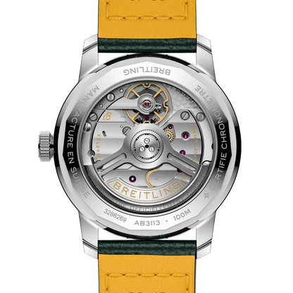 BREITLING Top Time B31, 38mm, Stainless Steel case, Green dial, Leather strap - Classic Kaf