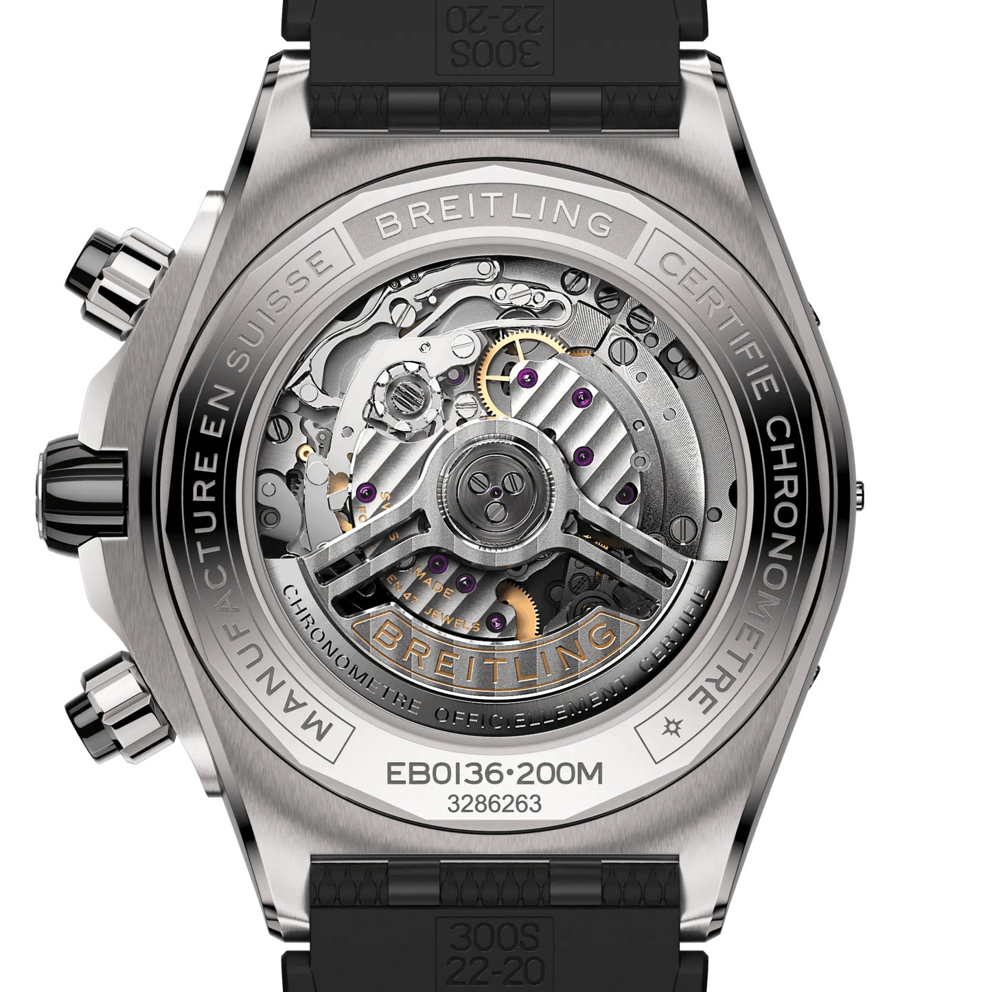 BREITLING Super Chronomat B01 44mm, Titanium case, Grey dial, Rubber strap - Classic Kaf