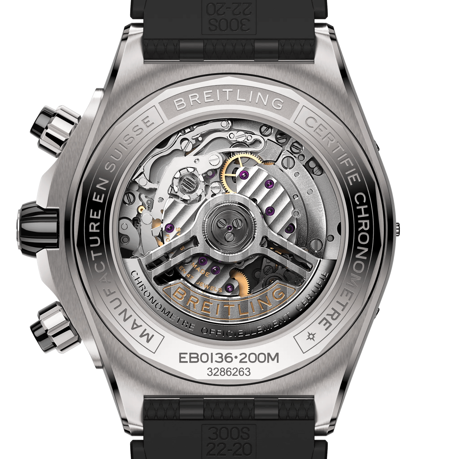 BREITLING Super Chronomat B01 44mm, Titanium case, Grey dial, Rubber strap - Classic Kaf