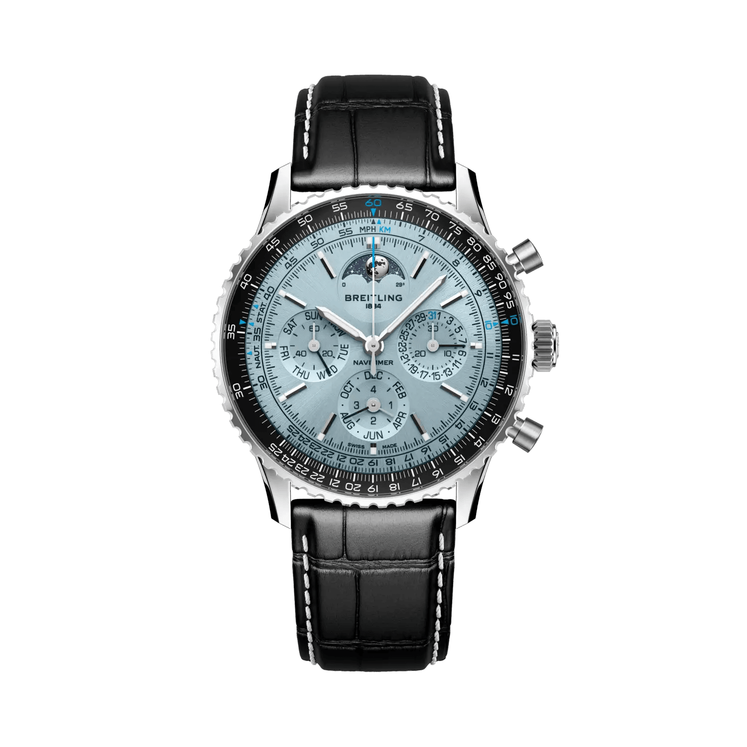 BREITLING Navitimer&nbsp;B19 Chronograph 43 Perpetual Calendar, Stainless steel & Platinum, Blue dial - Classic Kaf
