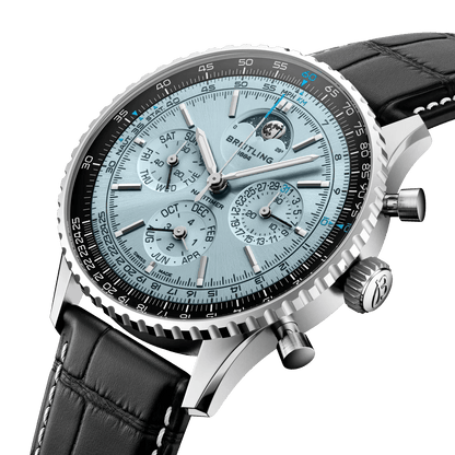 BREITLING Navitimer&nbsp;B19 Chronograph 43 Perpetual Calendar, Stainless steel & Platinum, Blue dial - Classic Kaf