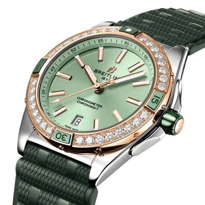 BREITLING Super Chronomat Automatic 38mm Green dial, Rubber strap - Classic Kaf
