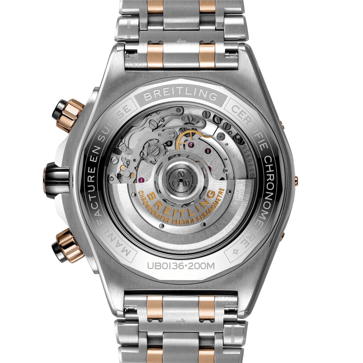 BREITLING Super Chronomat B01 44mm, Stainless Steel & Red Gold, Black dial - Classic Kaf