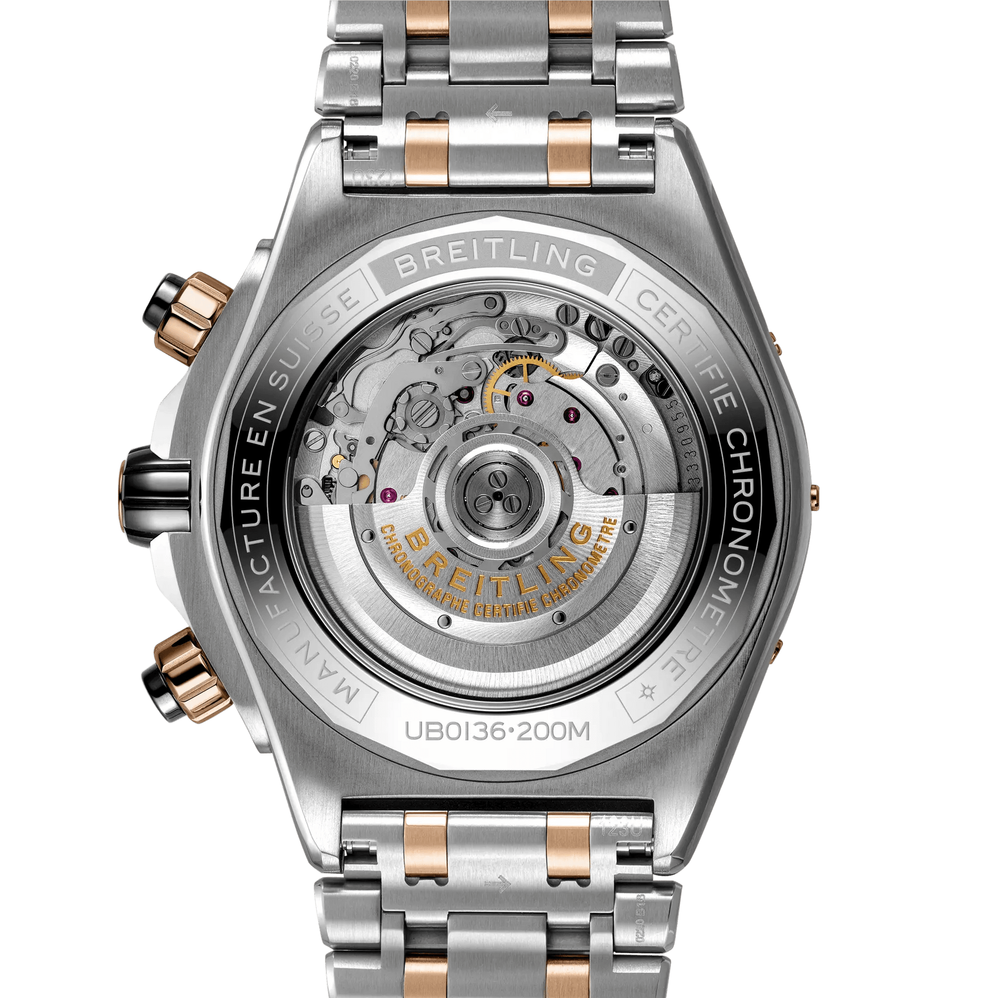 BREITLING Super Chronomat B01 44mm, Stainless Steel & Red Gold, Black dial - Classic Kaf