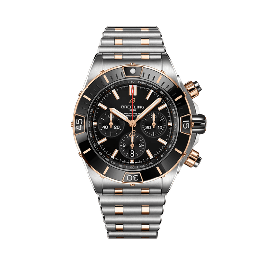 BREITLING Super Chronomat B01 44mm, Stainless Steel & Red Gold, Black dial - Classic Kaf